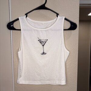 Martini Glass White Tank